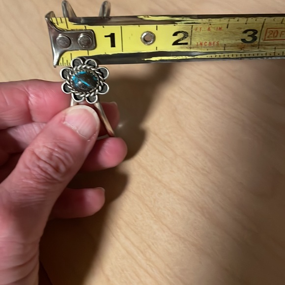 Old Pawn Bisbee Turquoise Sterling Cuff Signed - Picture 16 of 16